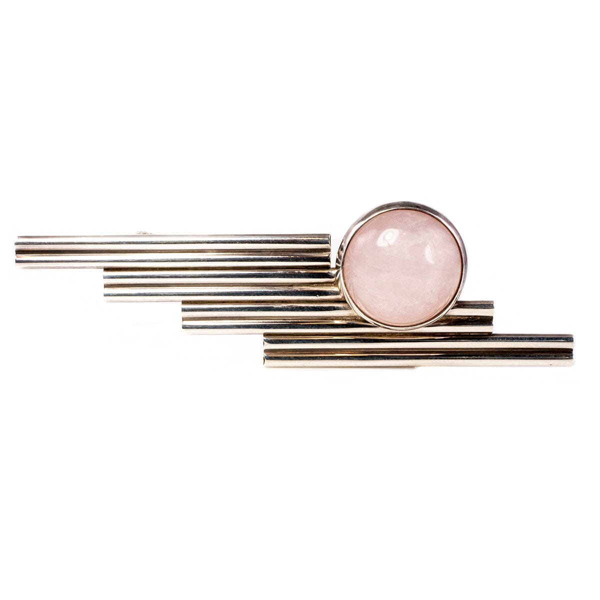Great Lakes Boutique Silver &amp; Rose Quartz Brooch