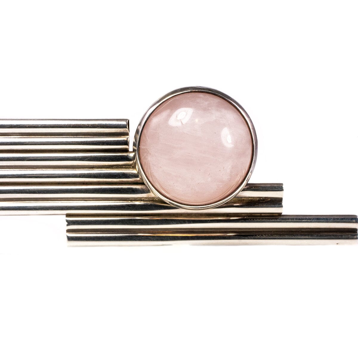 Great Lakes Boutique Silver &amp; Rose Quartz Brooch