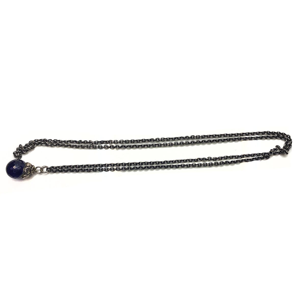 Great Lakes Boutique Silver and Purple Glass Necklace with Pendant