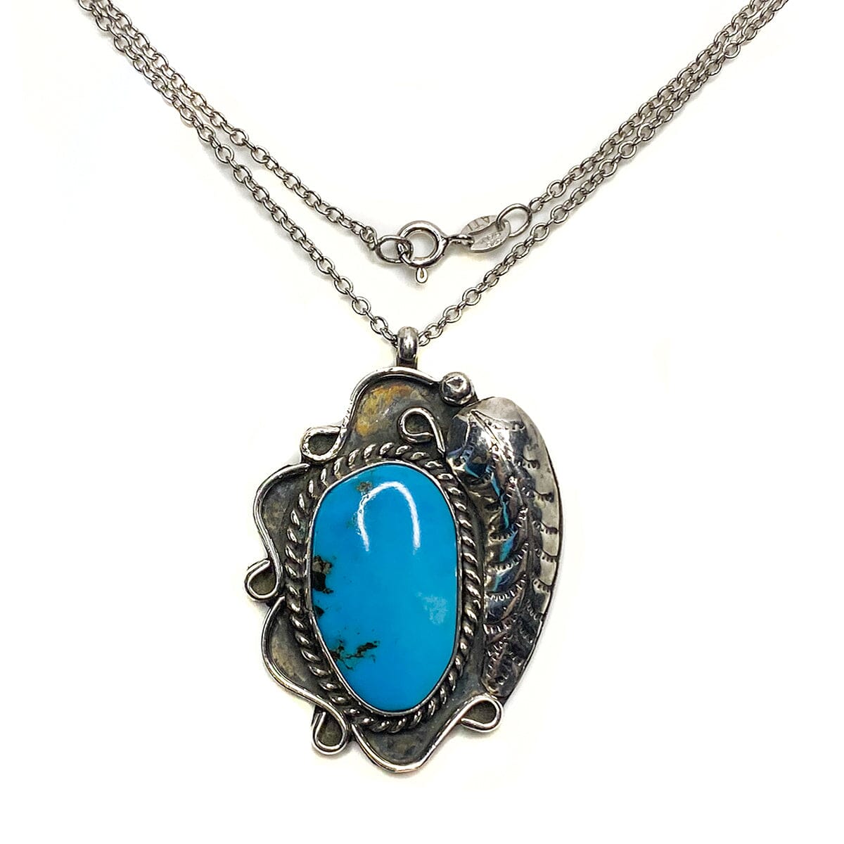 Great Lakes Boutique Silver and Turquoise Native American Necklace