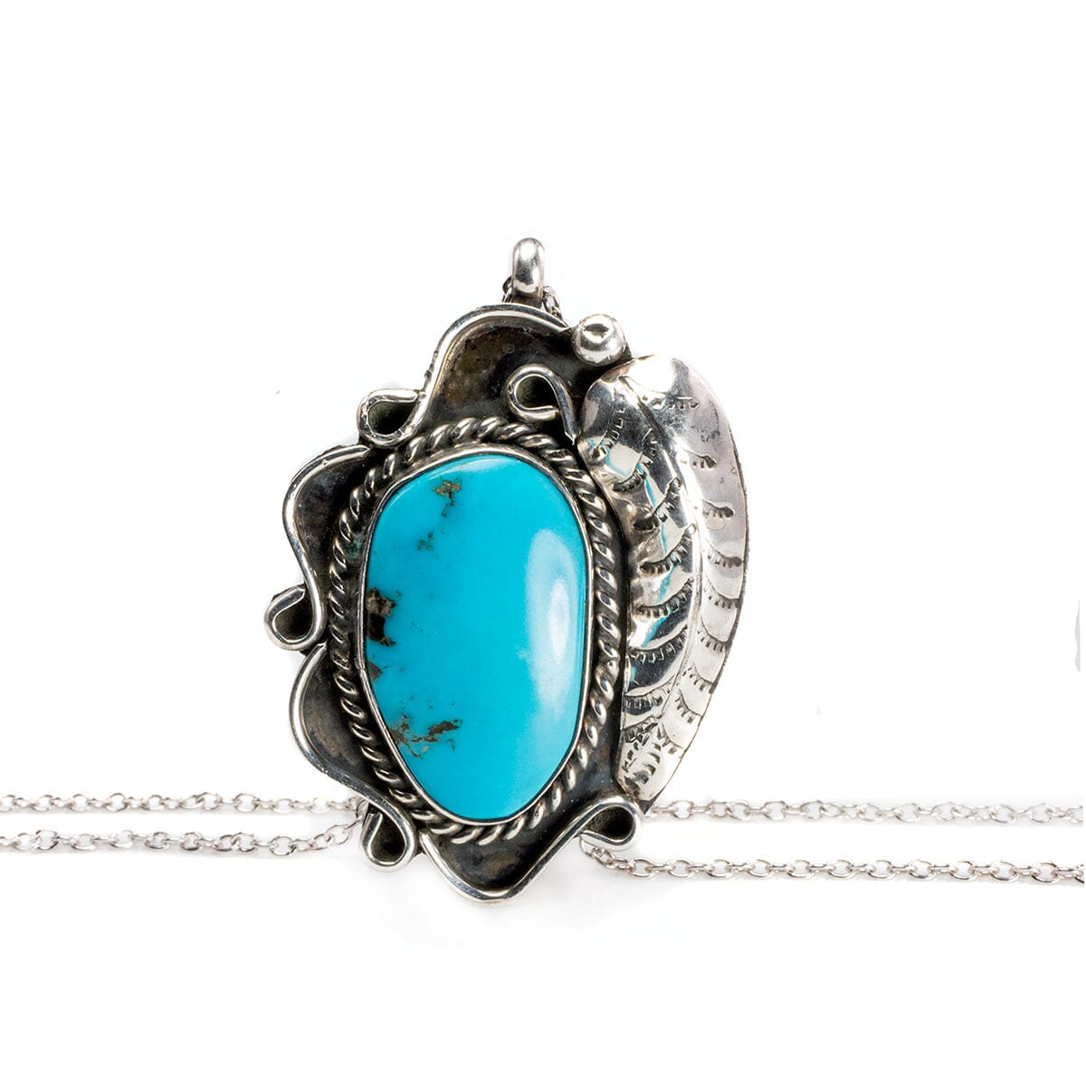 Great Lakes Boutique Silver and Turquoise Native American Necklace