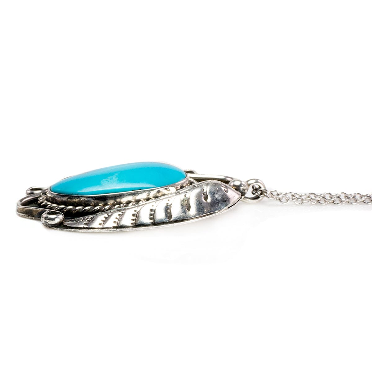 Great Lakes Boutique Silver and Turquoise Native American Necklace