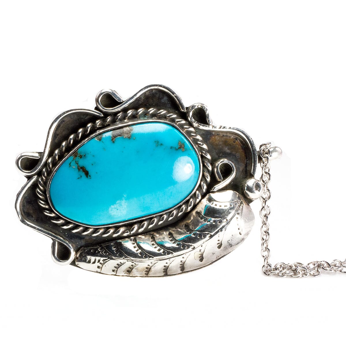 Great Lakes Boutique Silver and Turquoise Native American Necklace