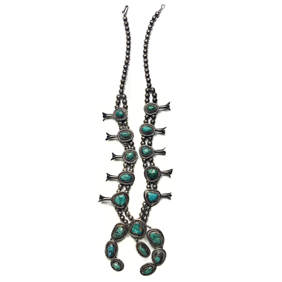 Great Lakes Boutique Silver &amp; Turquoise Squash Blossom Necklace