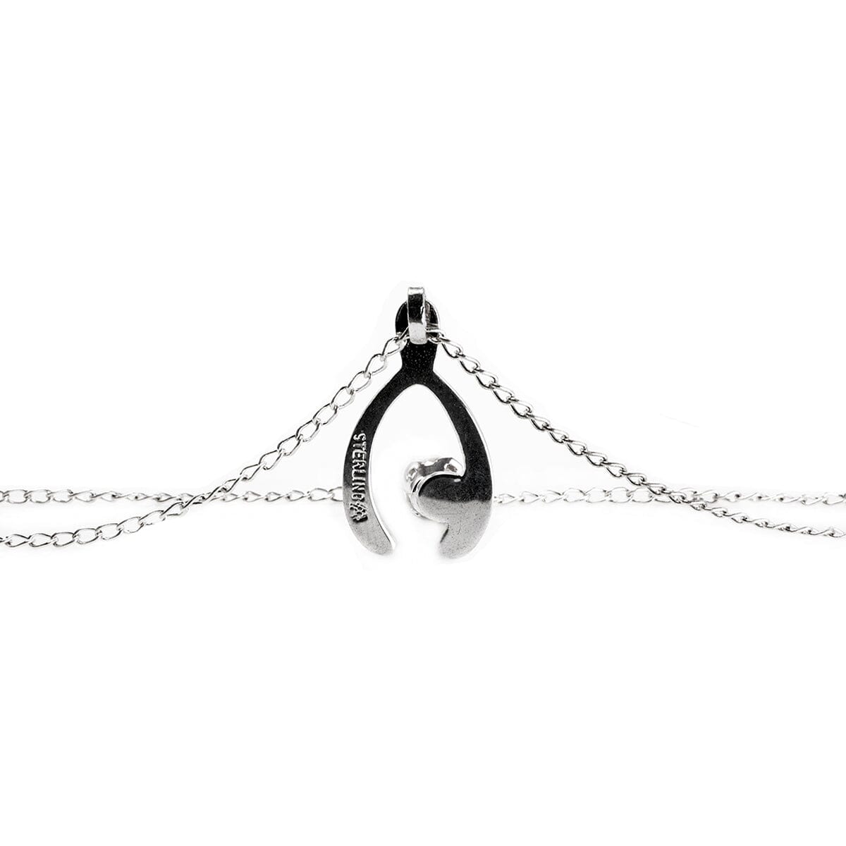 Great Lakes Boutique Silver &amp; Cubic Zirconia Wishbone Necklace
