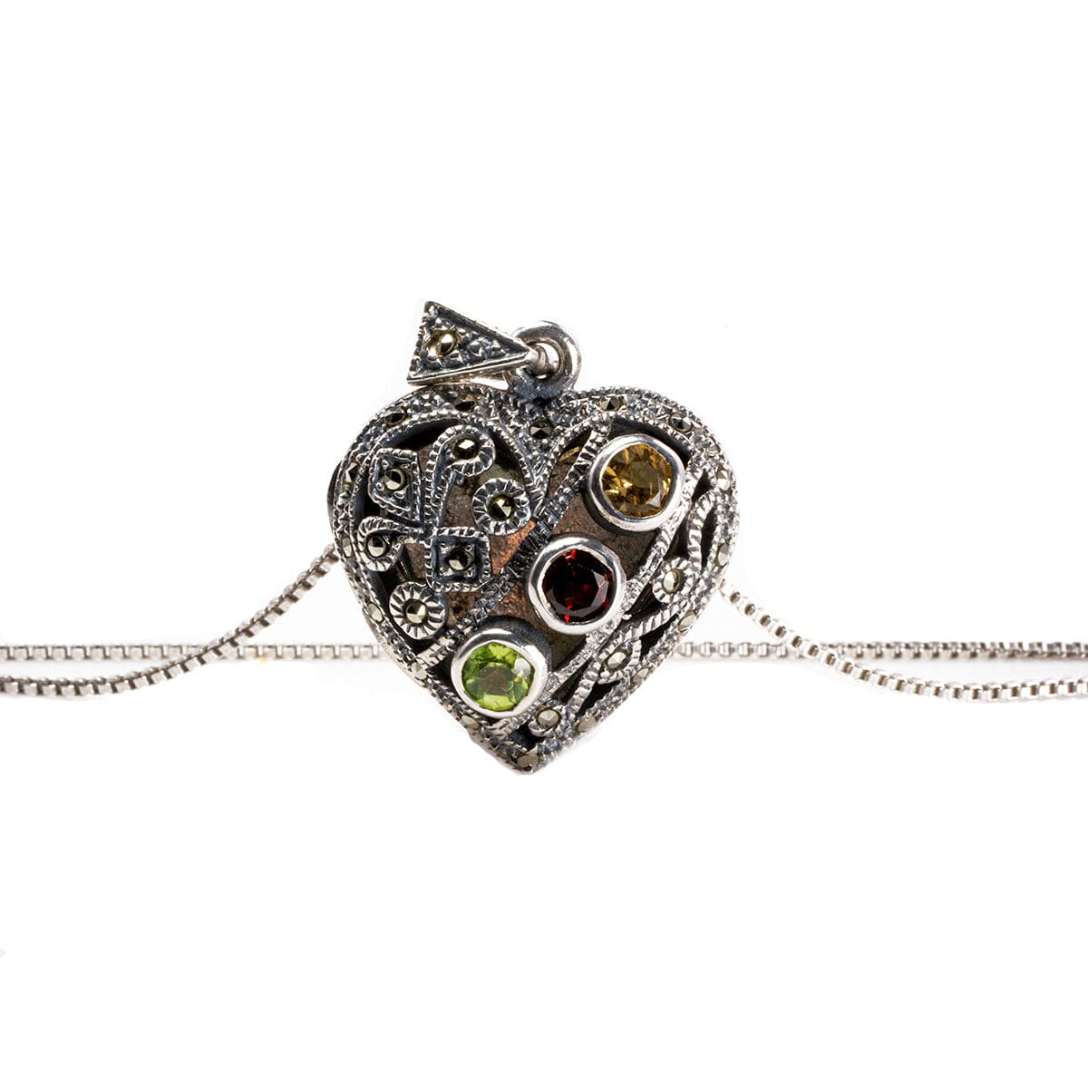 Great Lakes Boutique Silver &amp; Gemstone Heart Locket