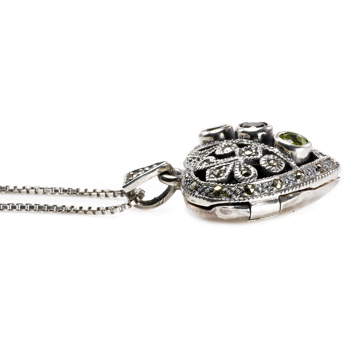 Great Lakes Boutique Silver &amp; Gemstone Heart Locket