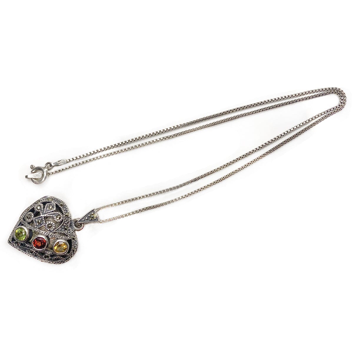 Great Lakes Boutique Silver &amp; Gemstone Heart Locket