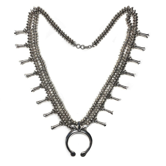 Native American Silver Squash Blossom Necklace