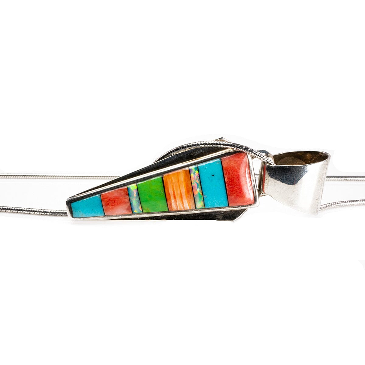 Great Lakes Boutique Silver &amp; Stone Inlay Necklace