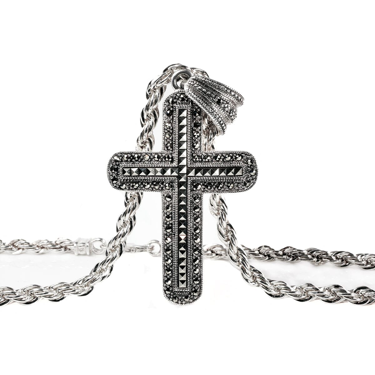 Great Lakes Boutique Silver &amp; Marcasite Cross Necklace