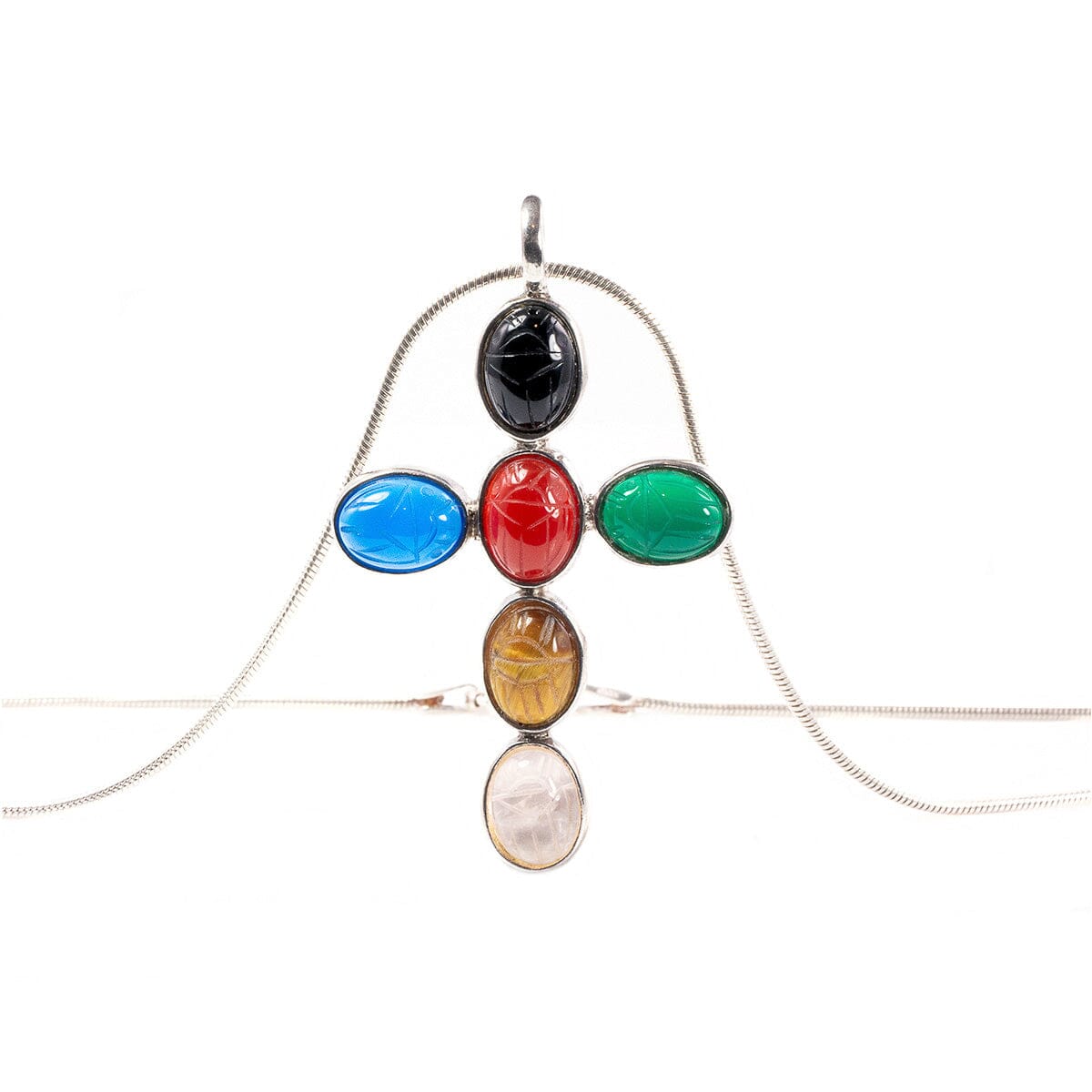Great Lakes Boutique Silver &amp; Gemstone Cross Necklace
