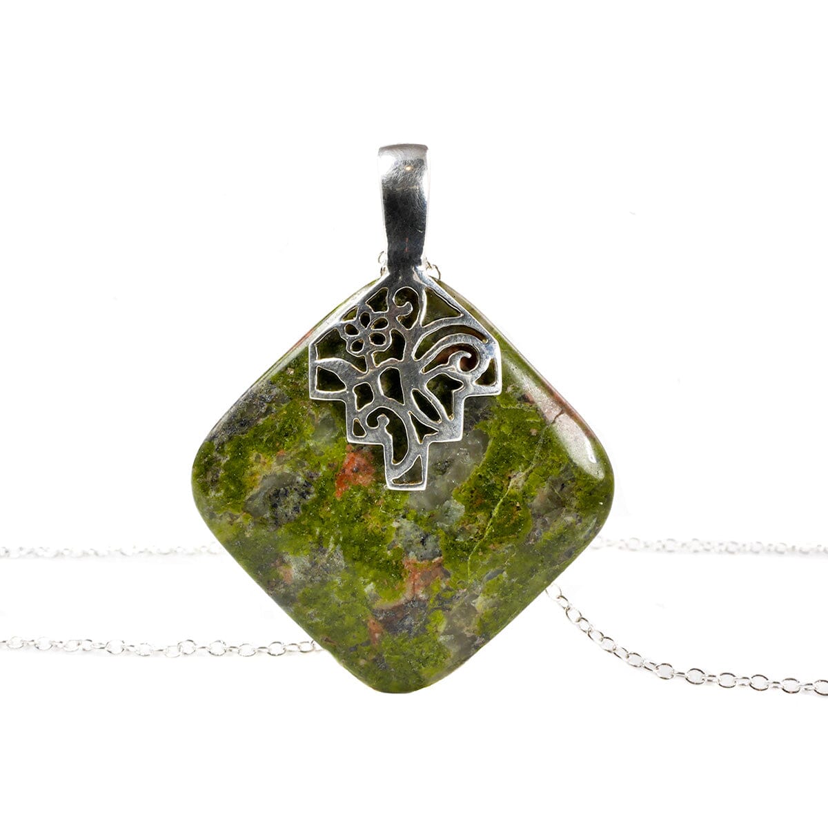 Great Lakes Boutique Silver &amp; Green Jasper Necklace