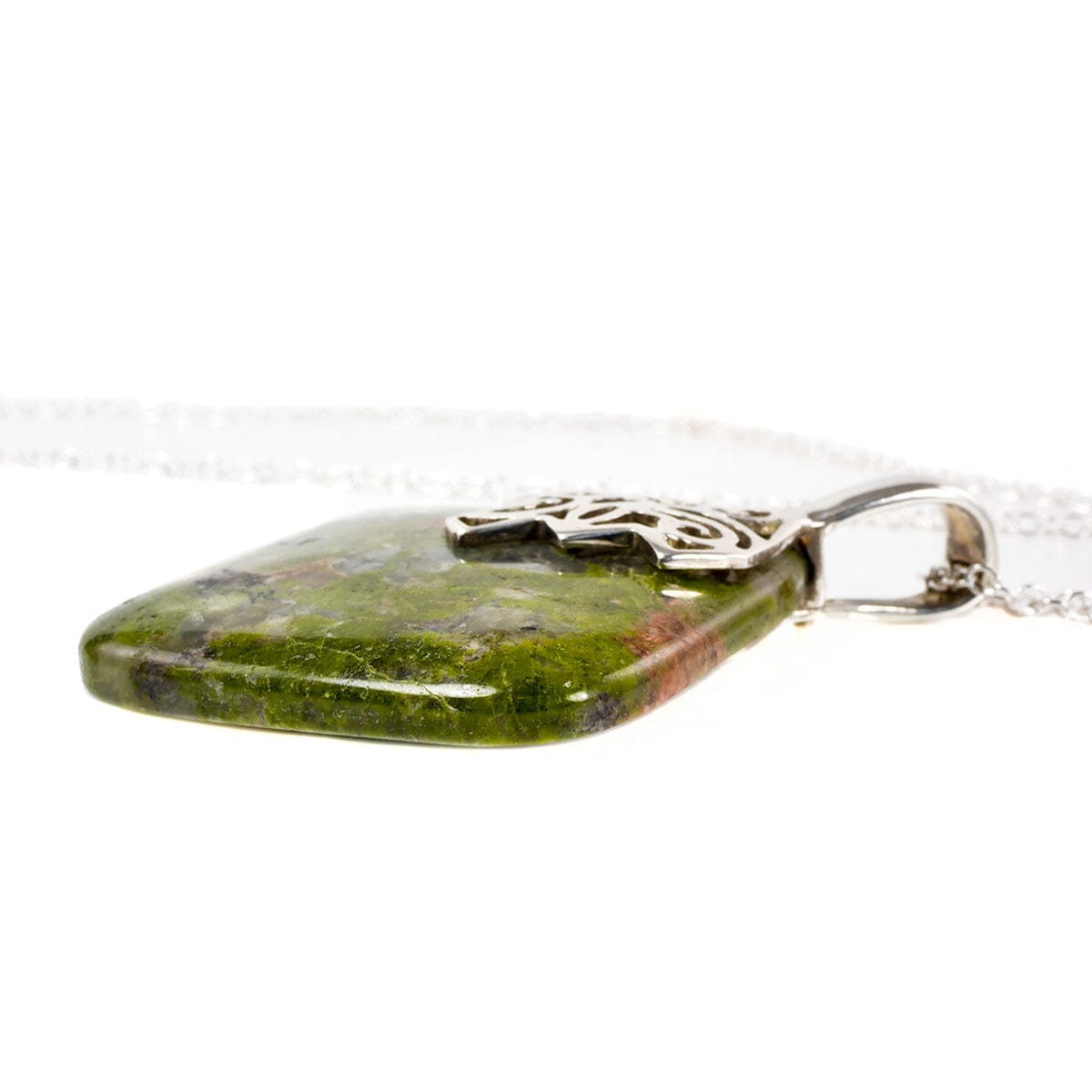 Great Lakes Boutique Silver &amp; Green Jasper Necklace