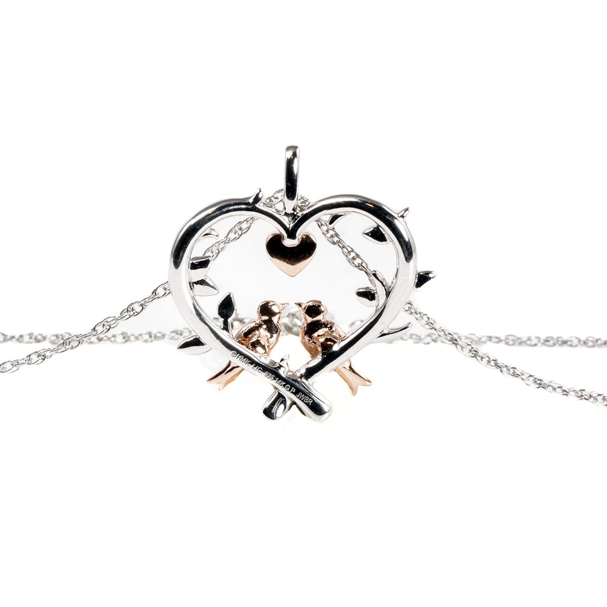Great Lakes Boutique Silver &amp; Rose Gold Plated Heart Necklace