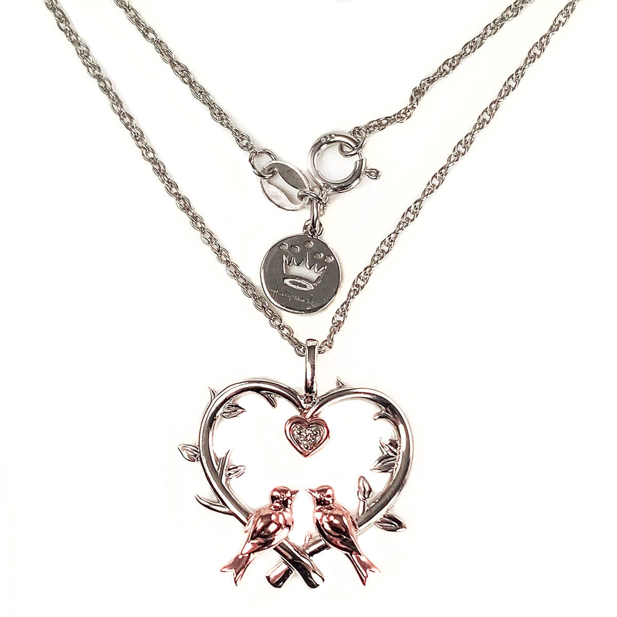 Great Lakes Boutique Silver &amp; Rose Gold Plated Heart Necklace