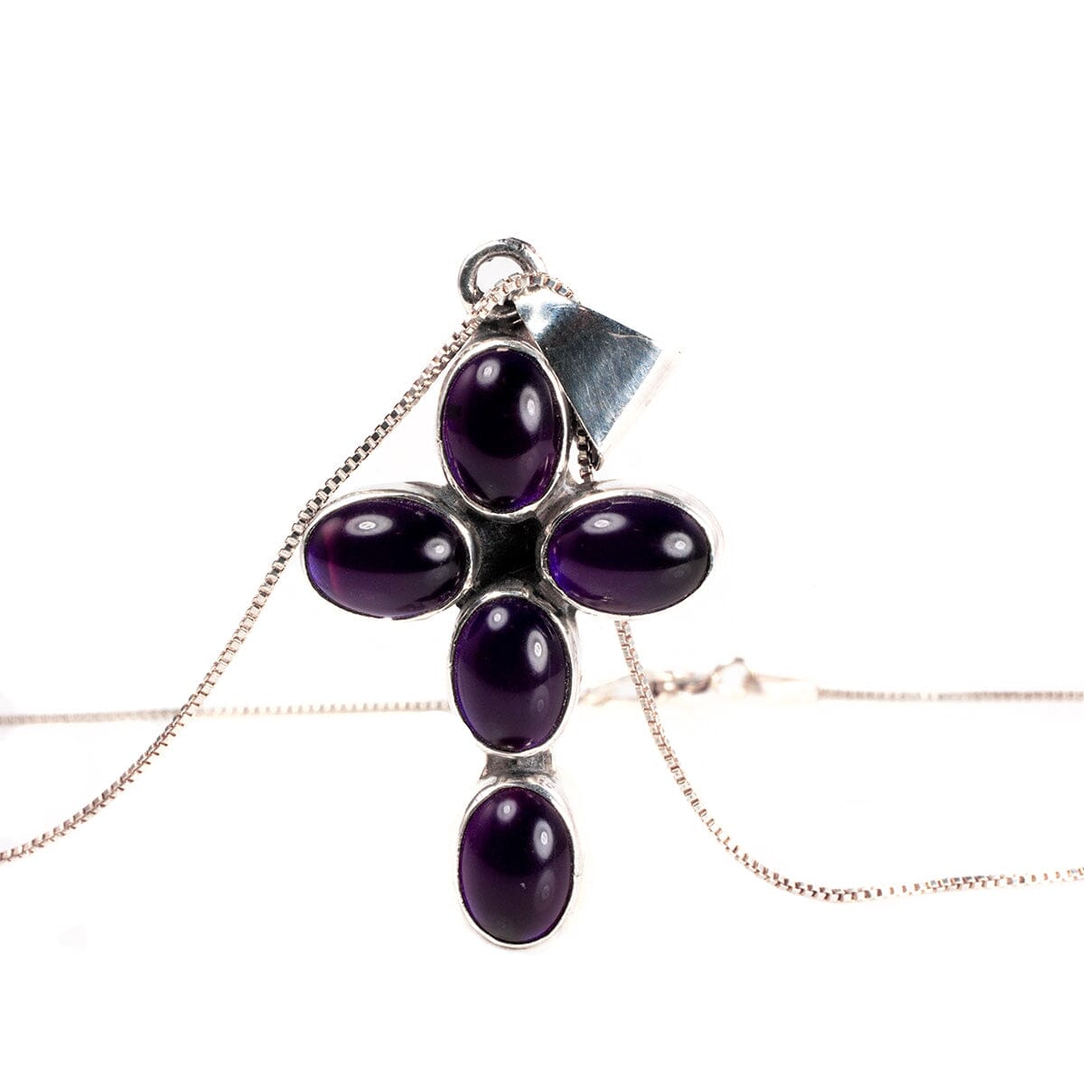 Great Lakes Coin Silver &amp; Glass Cross Necklace
