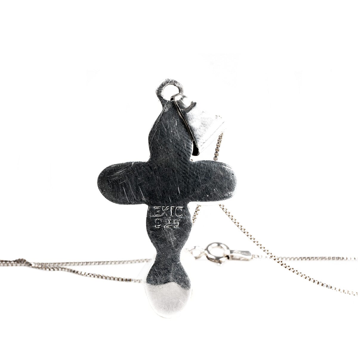 Great Lakes Coin Silver &amp; Glass Cross Necklace
