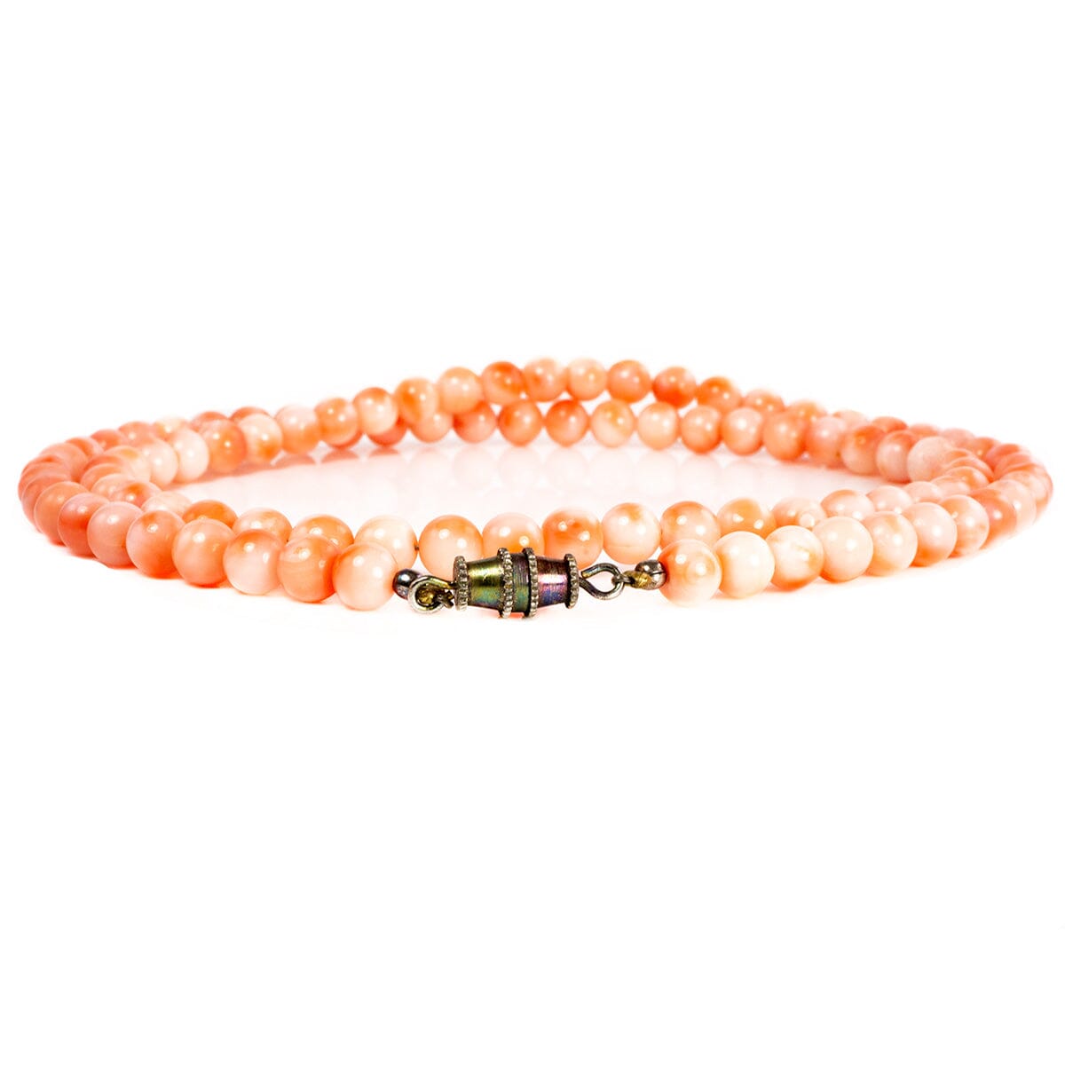 Great Lakes Coin Angel Skin Coral Necklace