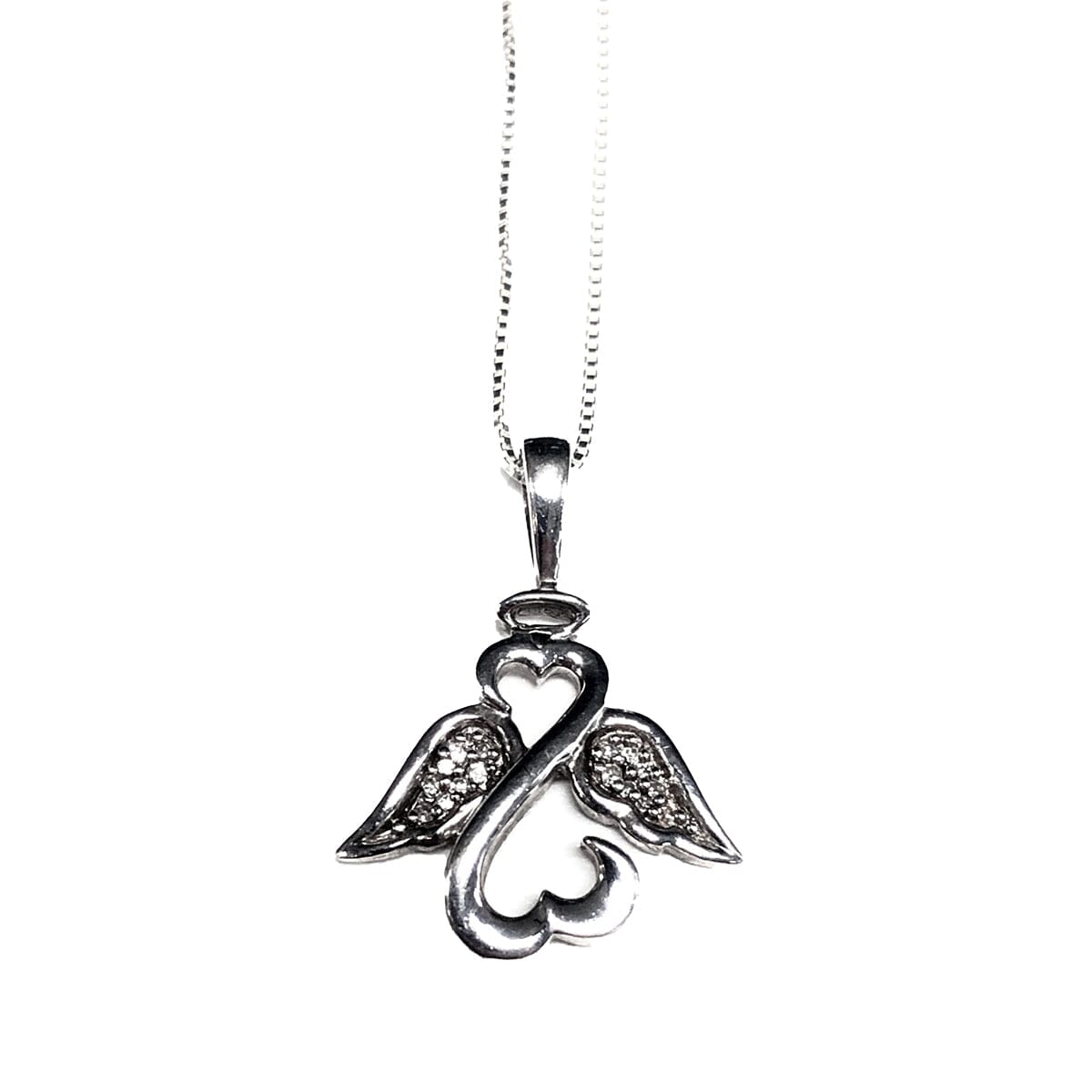 Great Lakes Coin Silver &amp; Diamond Eternity Heart Necklace