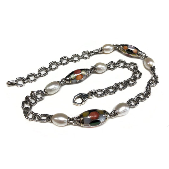 Asch Grossbardt Silver 18k & Pearl Necklace