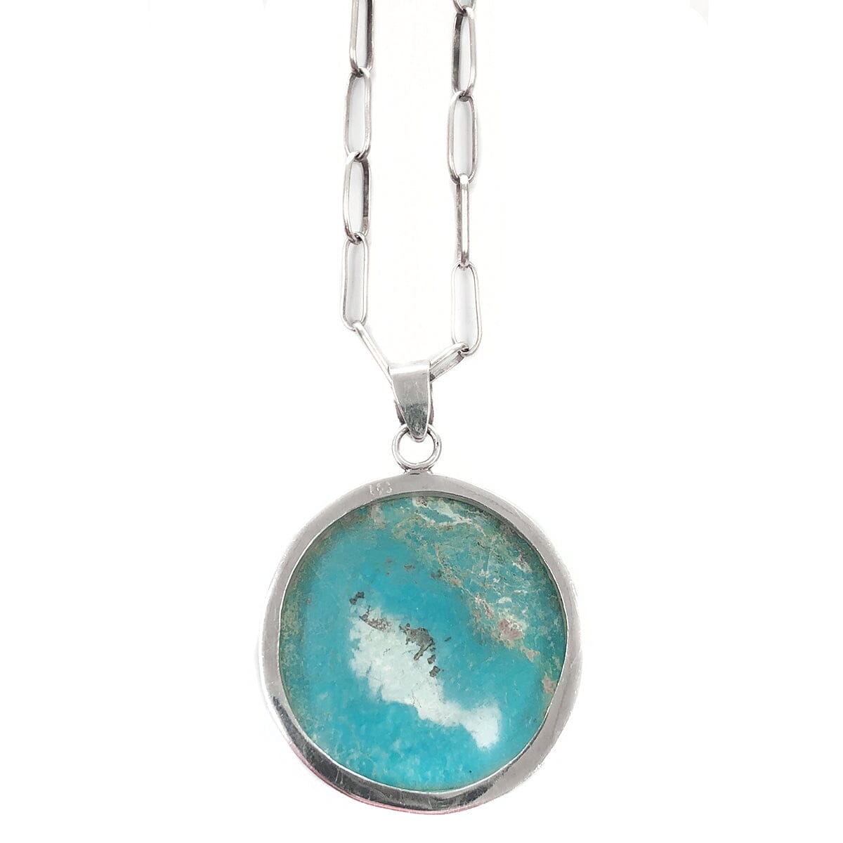 Great Lakes Coin Native American Silver &amp; Turquoise Necklace