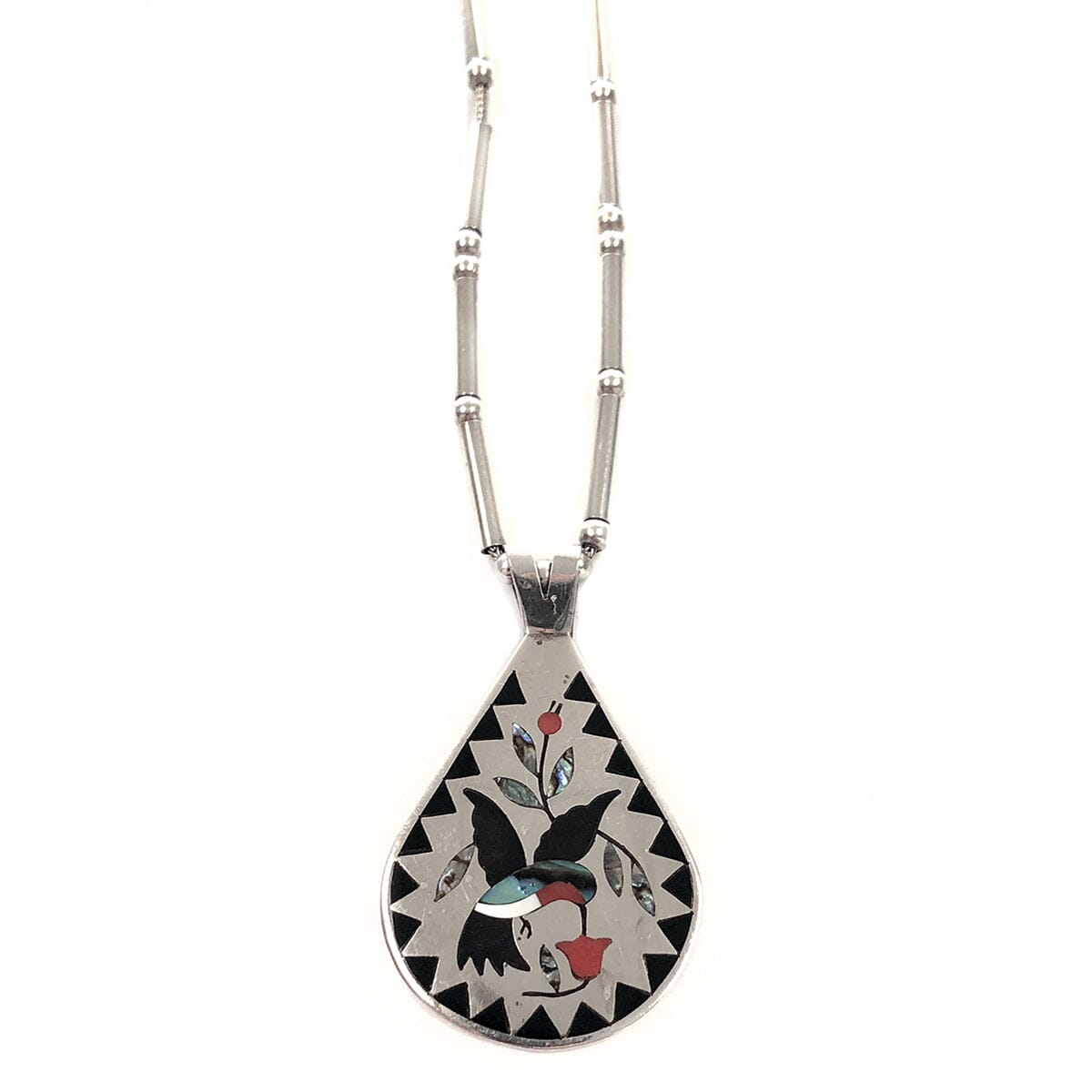 Great Lakes Coin Dennis &amp; Nancy Edaakie Silver Hummingbird Bird Necklace