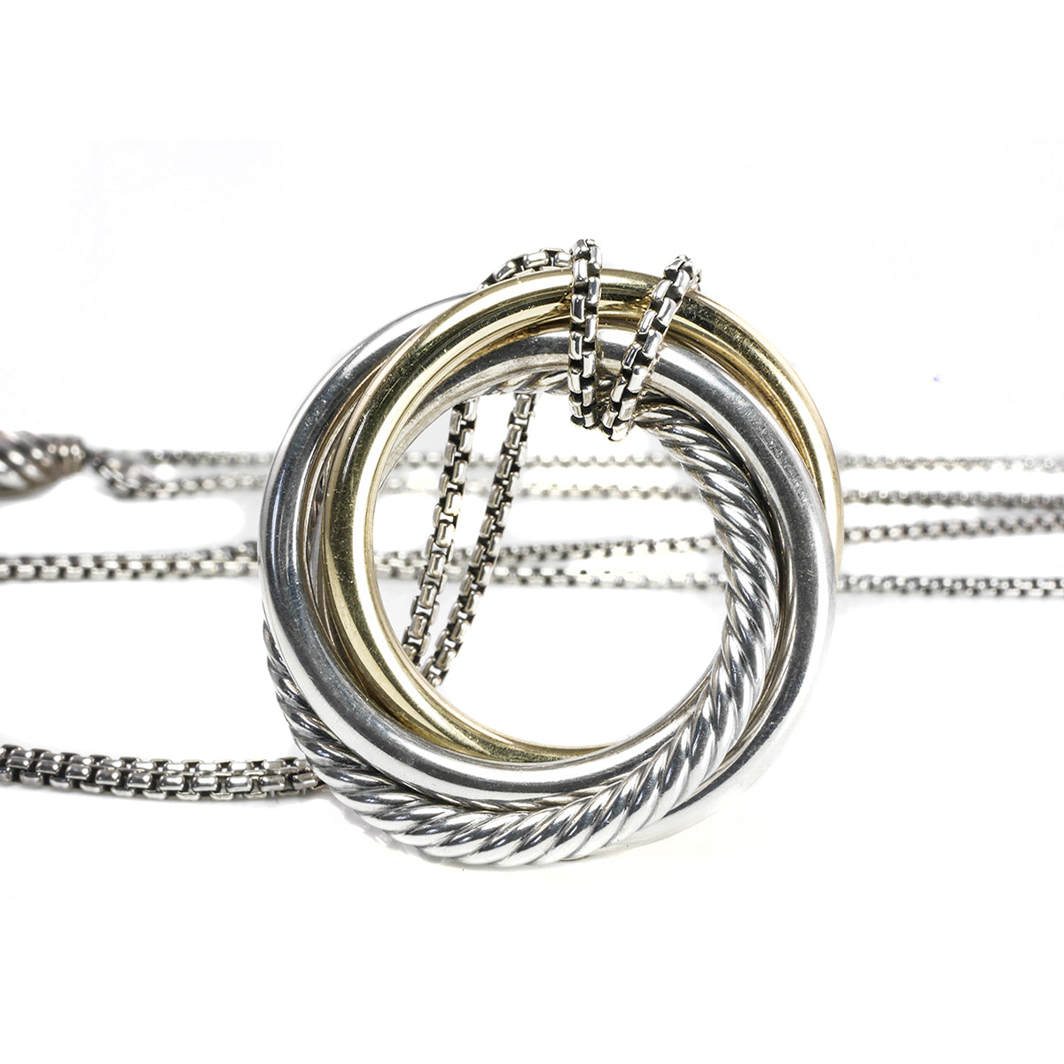 Crossover Pendant Necklace in 18K Yellow Gold with Diamonds, 27mm | David  Yurman