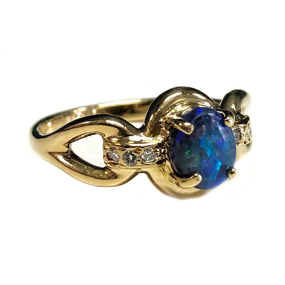 Great Lakes Coin 18 k Gold Opal &amp; Diamond Ring