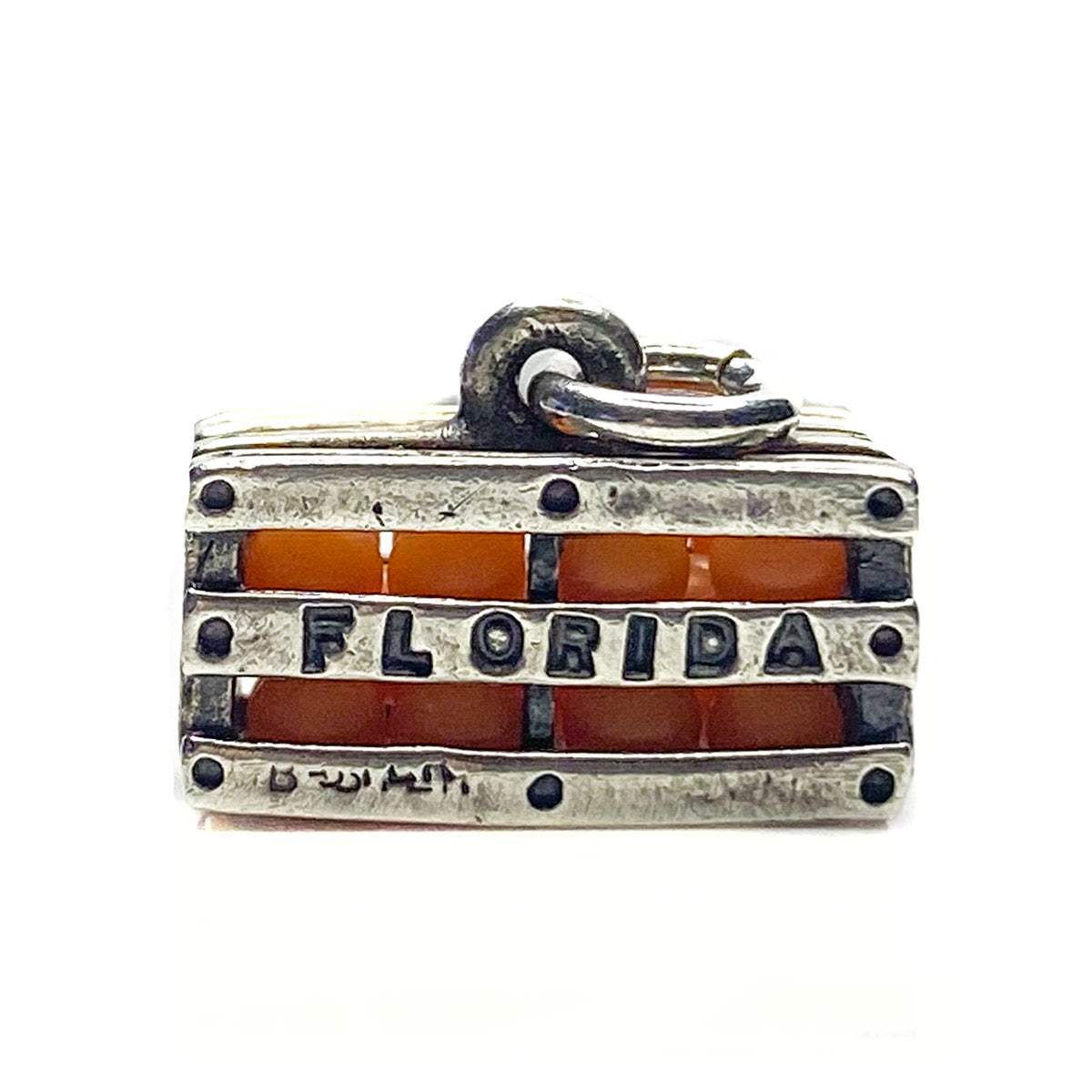 Great Lakes Boutique Silver Orange Crate Pendant / Charm