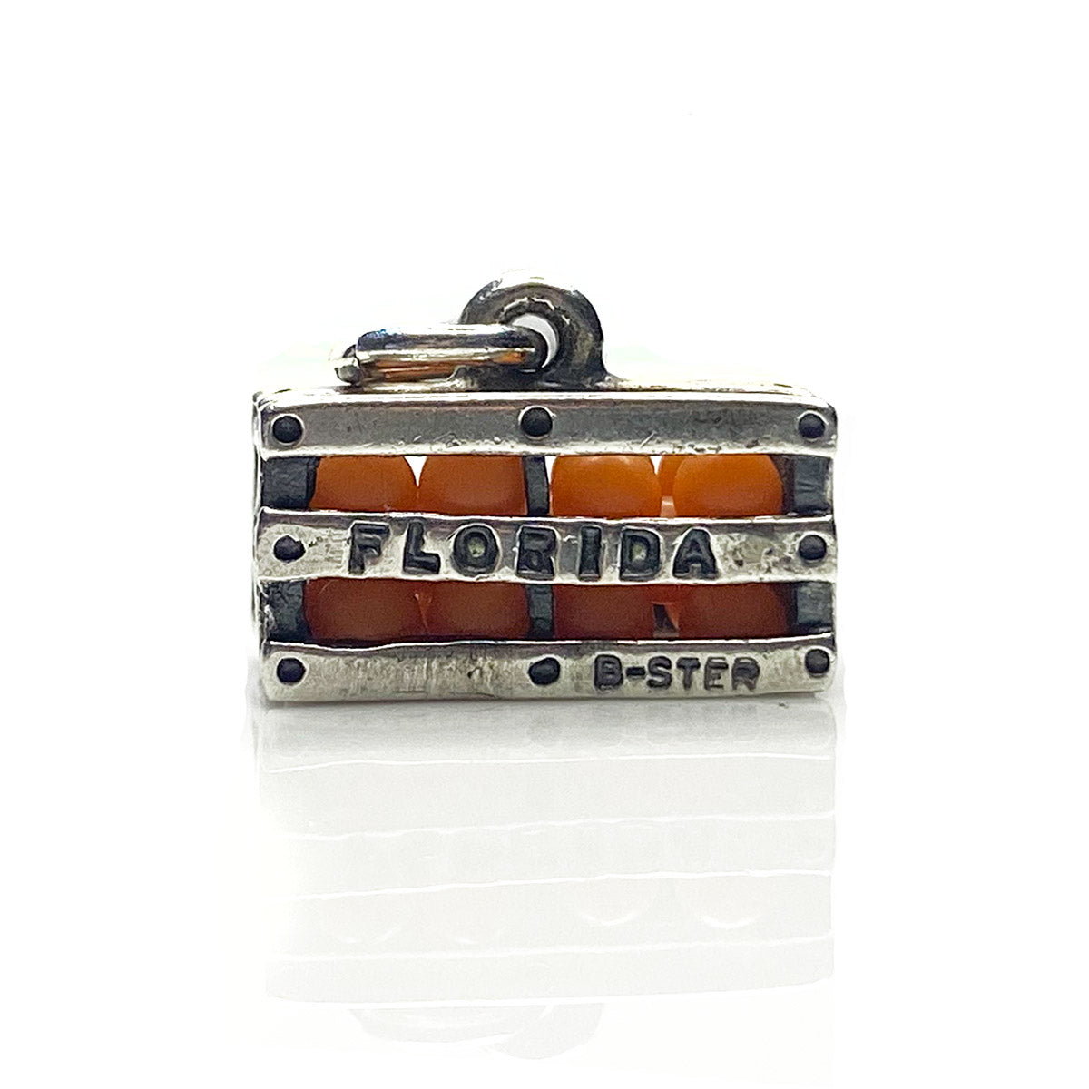 Great Lakes Boutique Silver Orange Crate Pendant / Charm