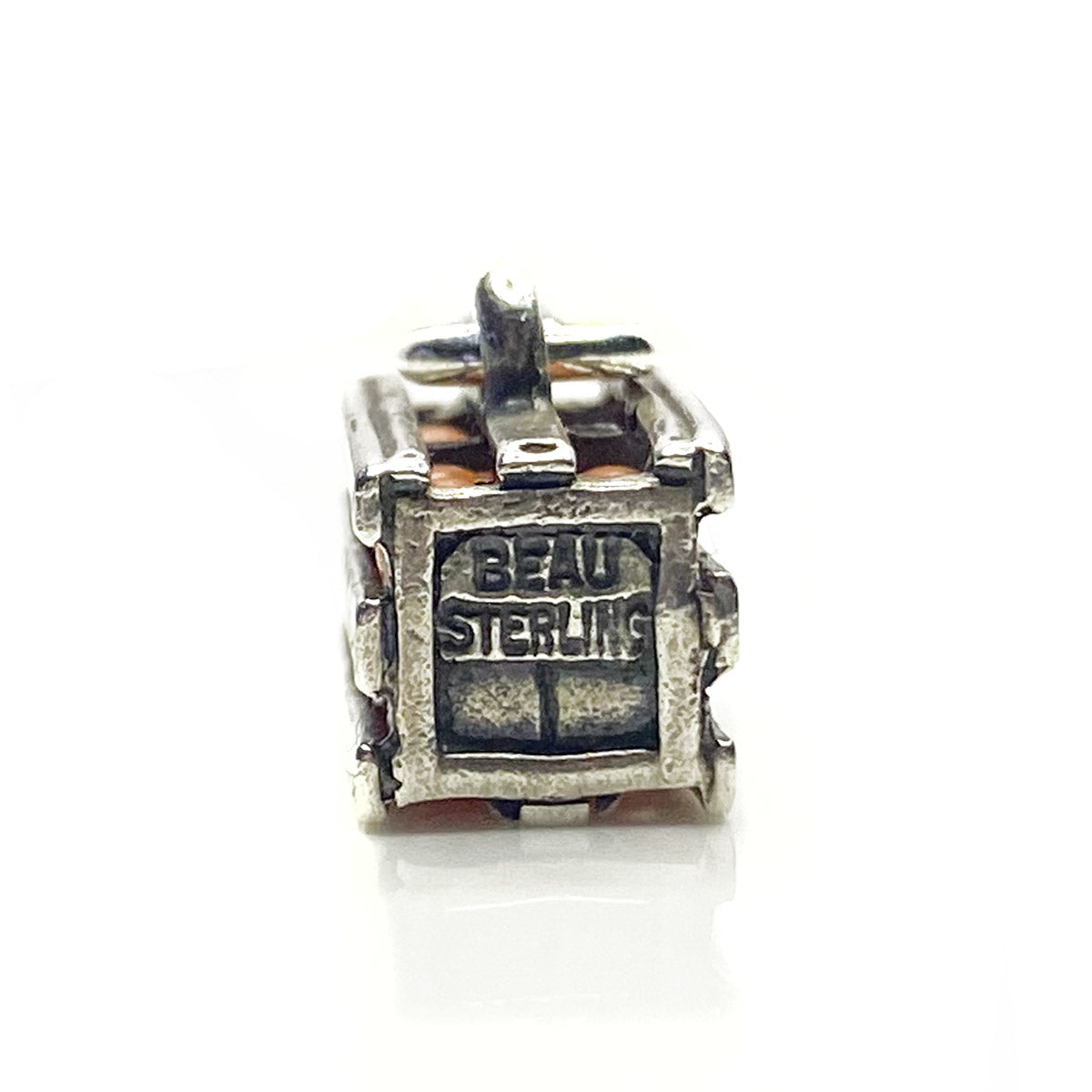 Great Lakes Boutique Silver Orange Crate Pendant / Charm