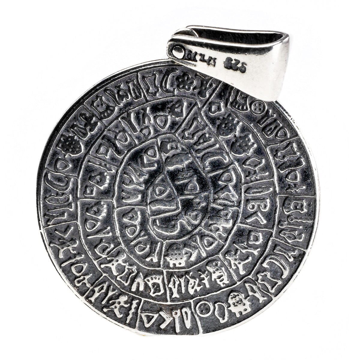 Great Lakes Boutique Silver Aztec Calendar Pendant