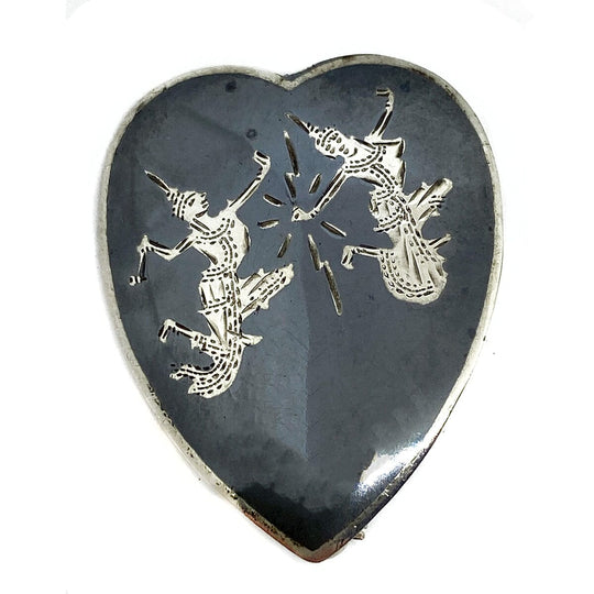 Siam Vintage Silver & Enamel Pin