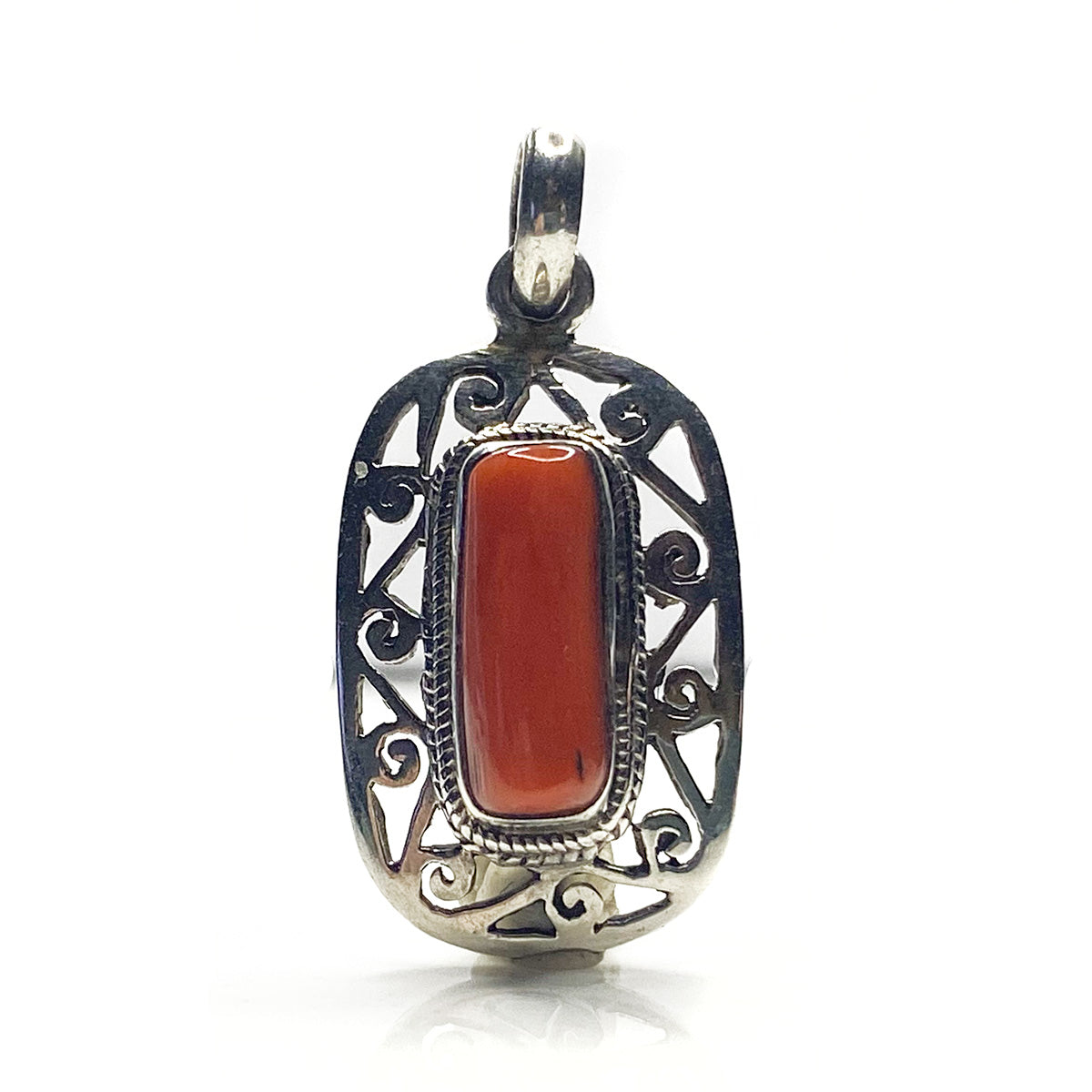 Great Lakes Boutique Silver &amp; Coral Pendant