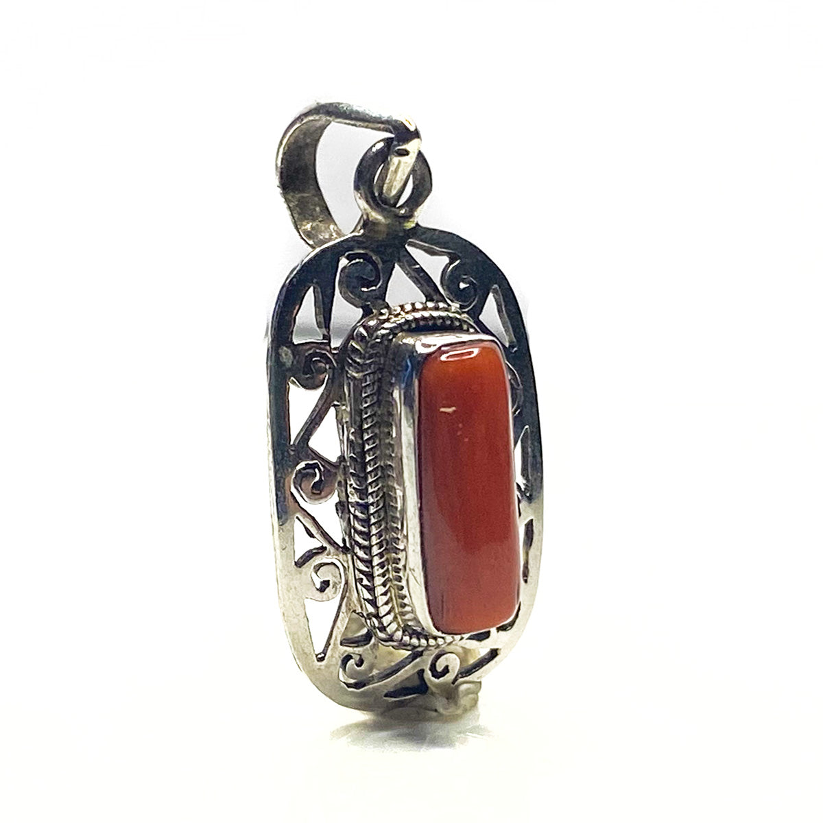 Great Lakes Boutique Silver &amp; Coral Pendant