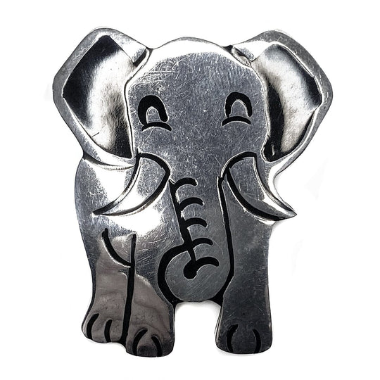 Silver Elephant Brooch