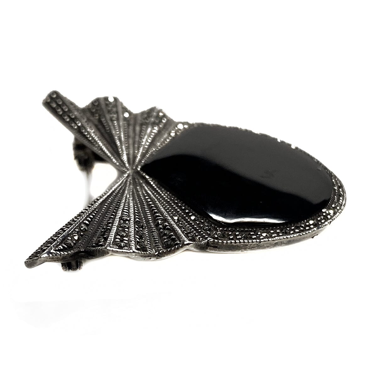 Great Lakes Boutique Silver &amp; Onyx Brooch