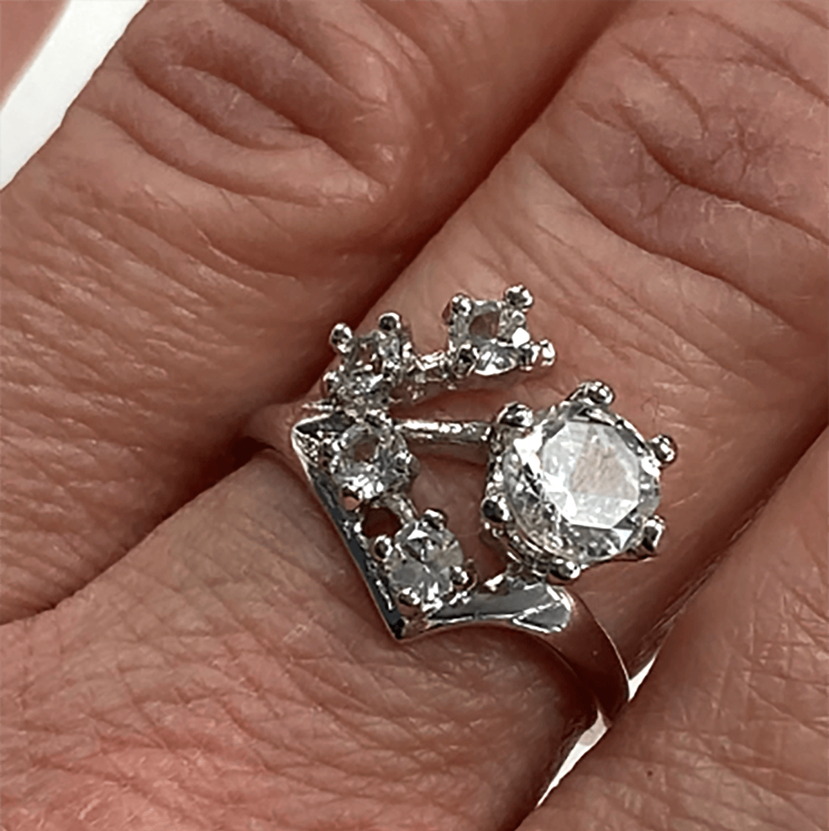 Great Lakes Boutique Silver and Clear Amethyst Ring