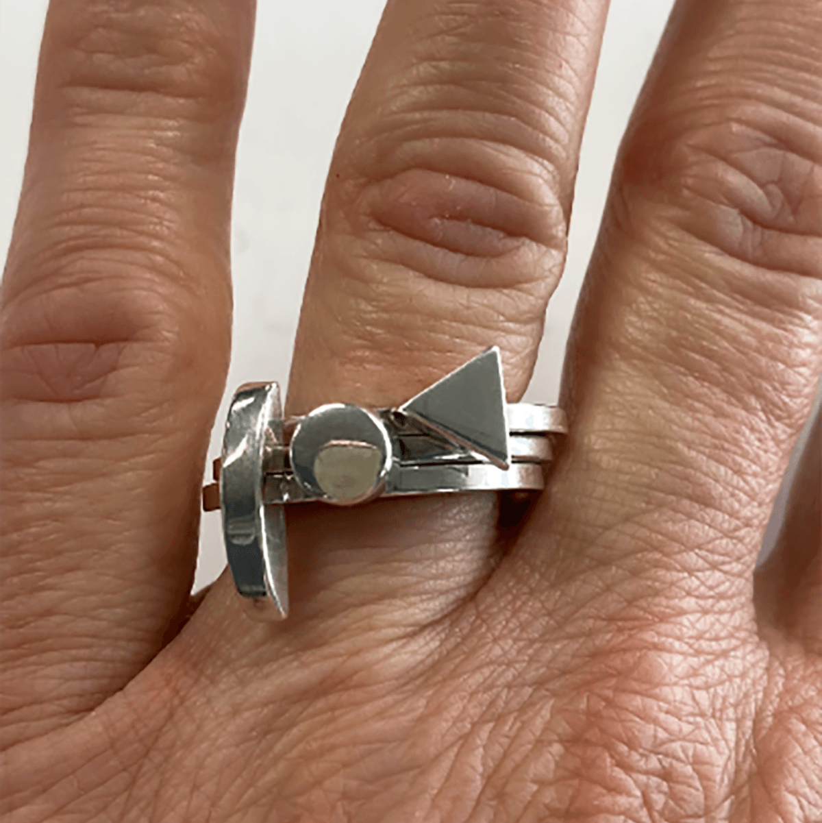 Great Lakes Boutique Geometric Silver Ring Set