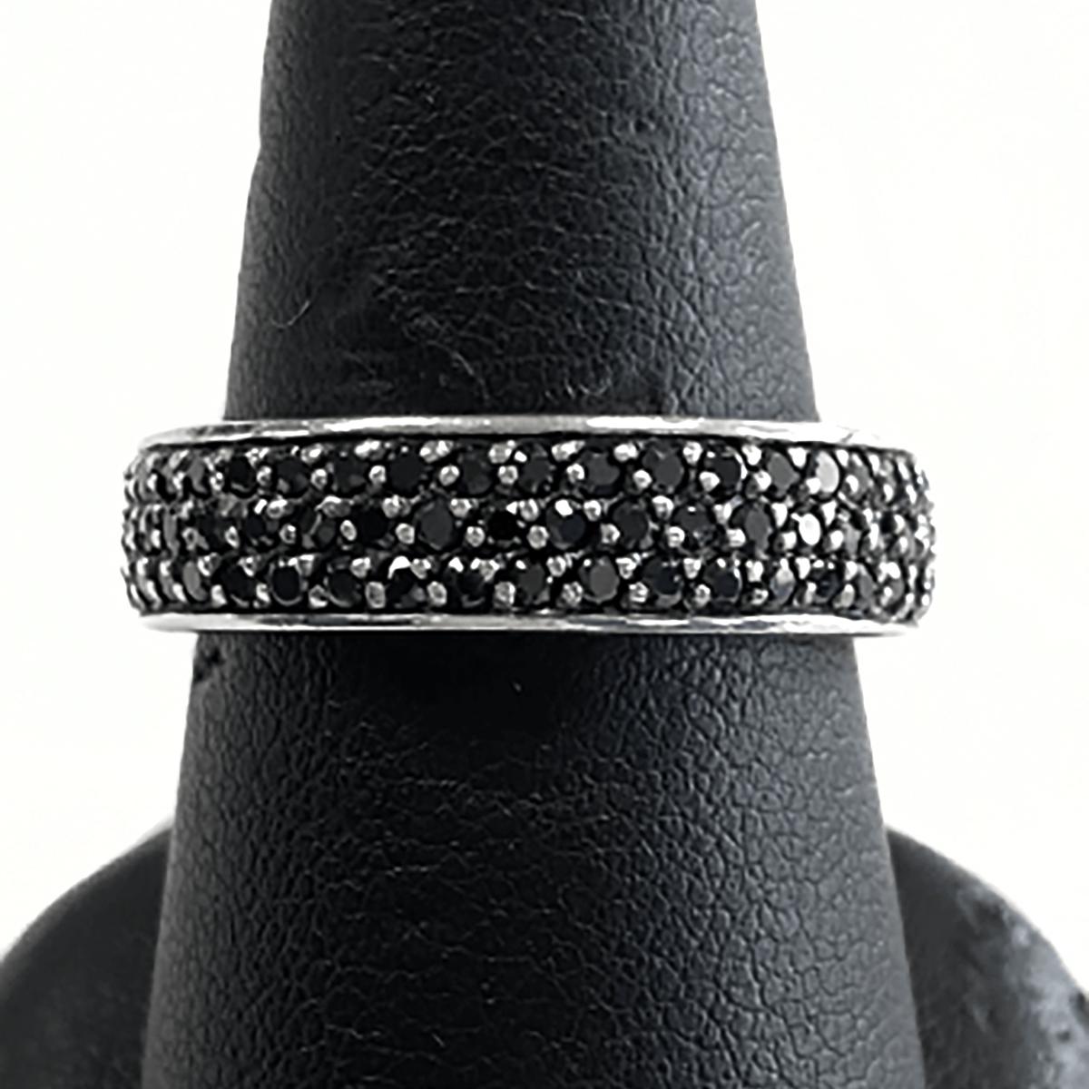 Great Lakes Boutique Silver &amp; Black Cubic Zirconia Eternity Ring