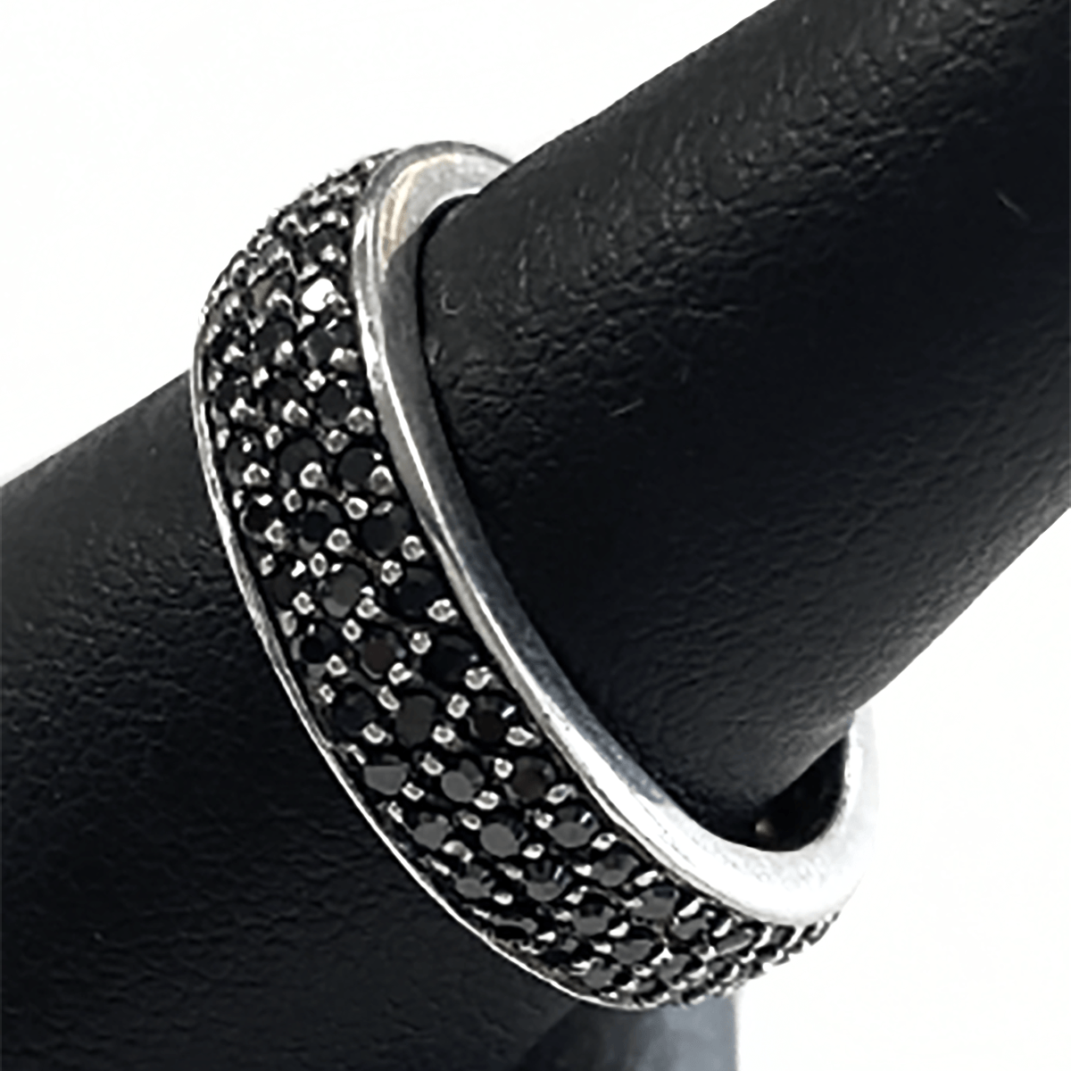 Great Lakes Boutique Silver &amp; Black Cubic Zirconia Eternity Ring
