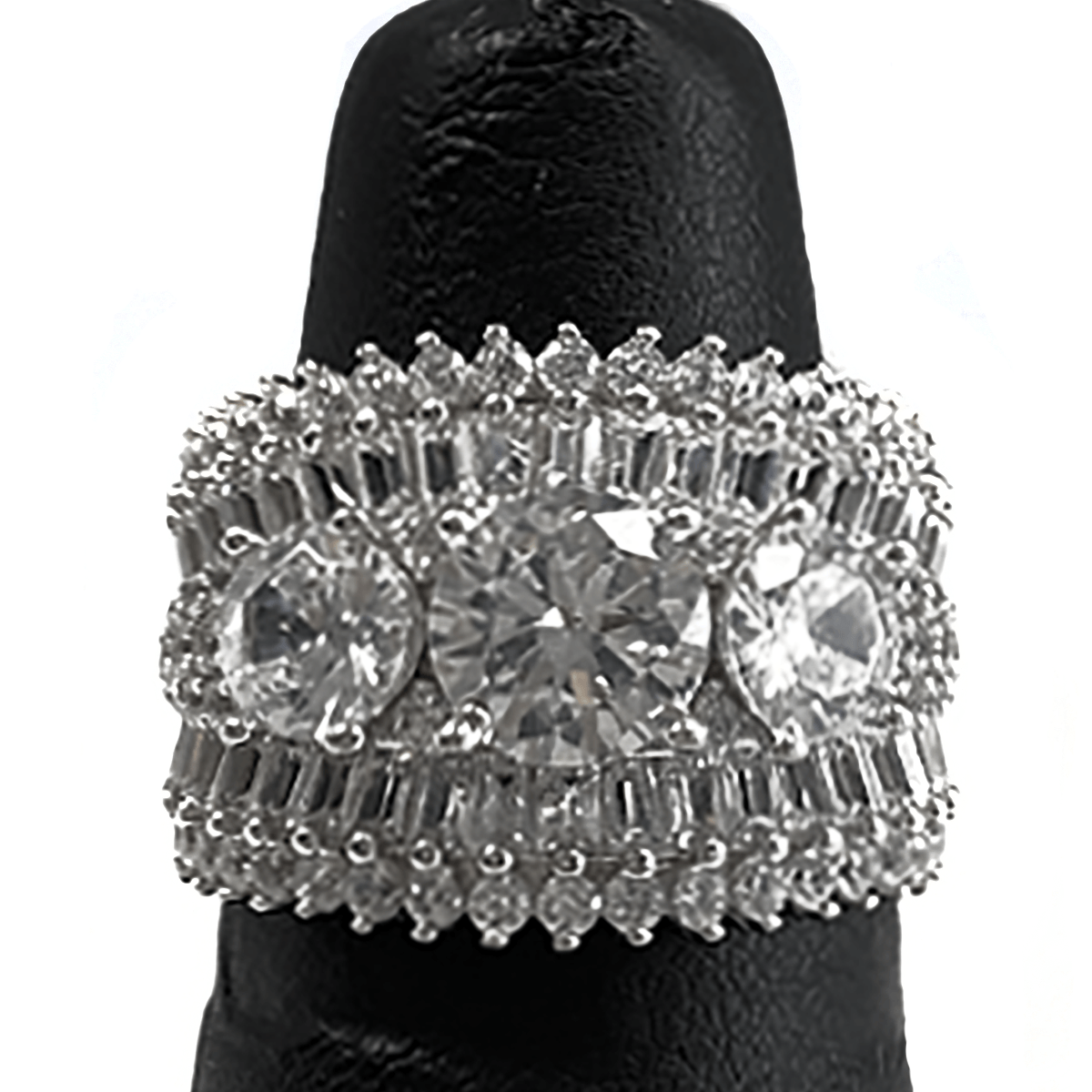 Great Lakes Boutique Silver &amp; Cubic Zirconia Statement Ring