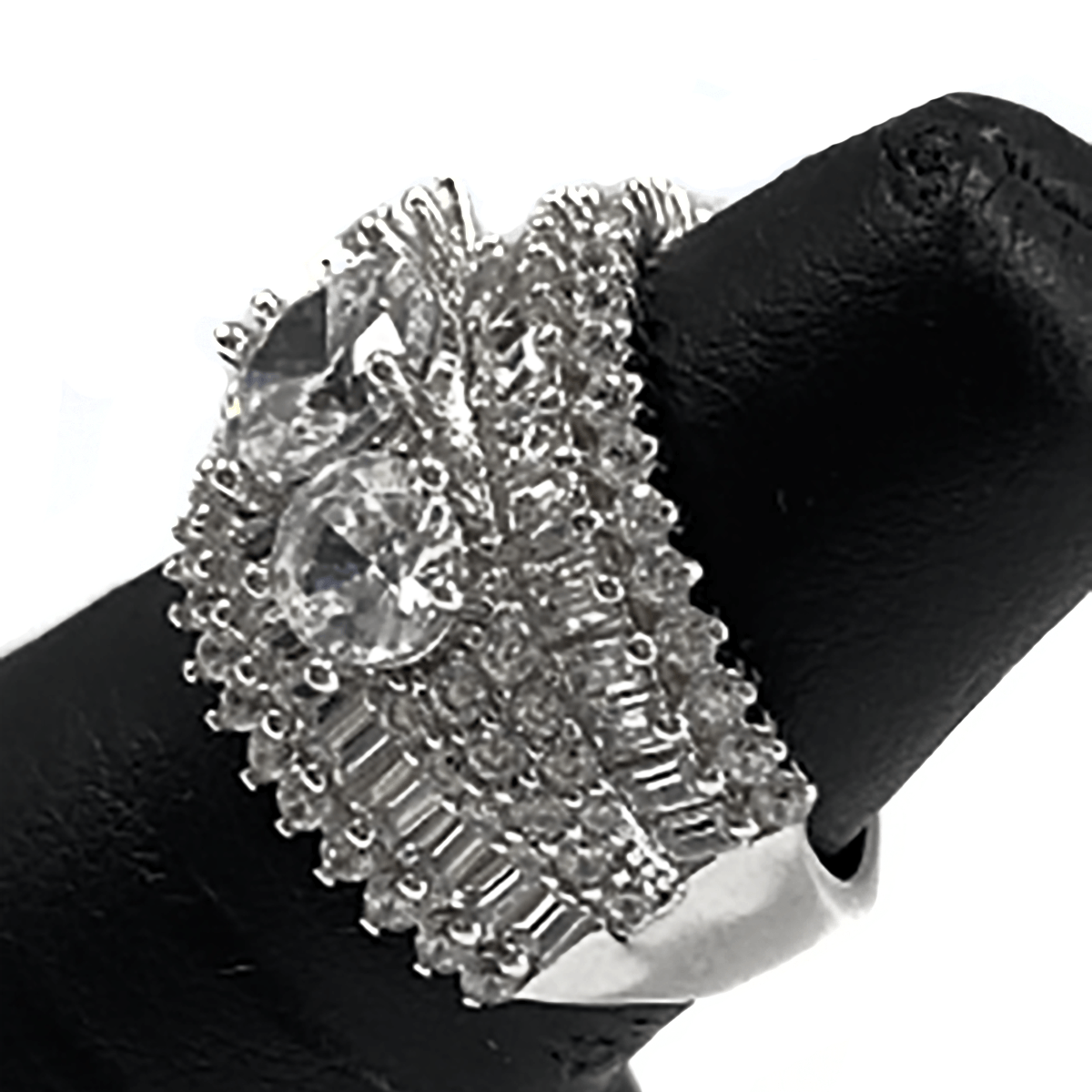 Great Lakes Boutique Silver &amp; Cubic Zirconia Statement Ring