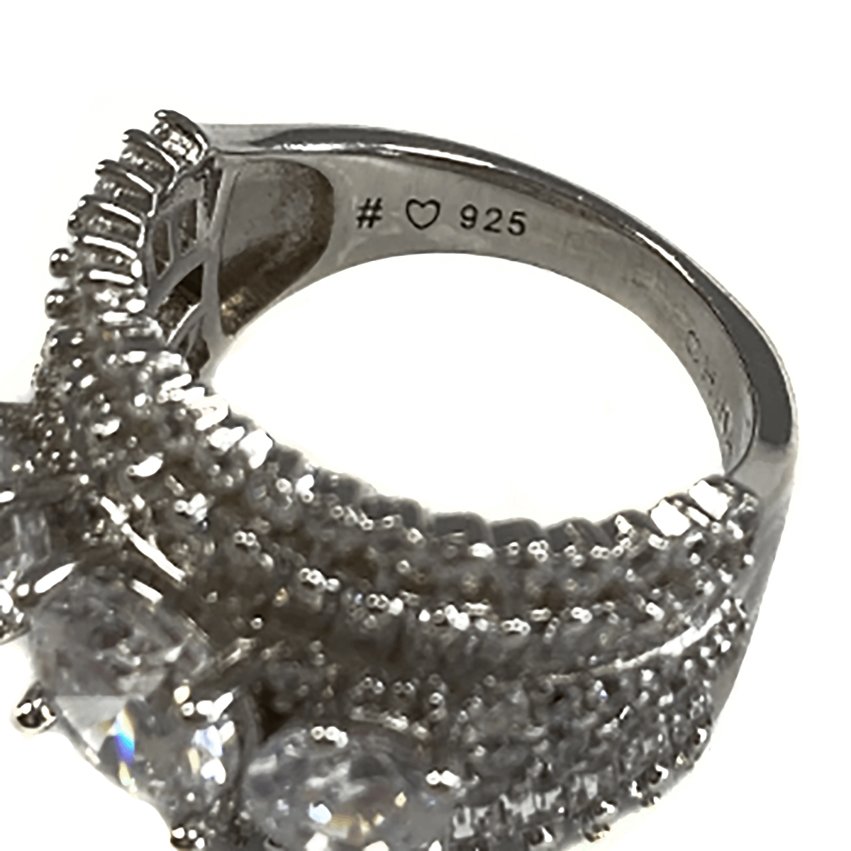 Great Lakes Boutique Silver &amp; Cubic Zirconia Statement Ring