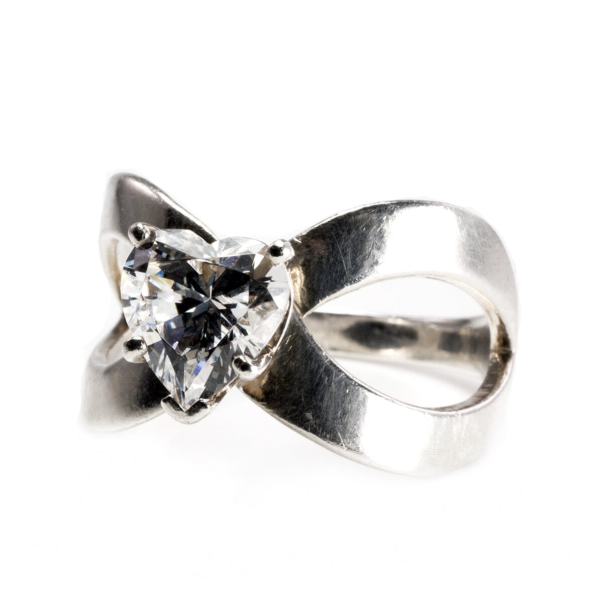 Great Lakes Boutique Silver and Heart Cubic Zirconia Ring