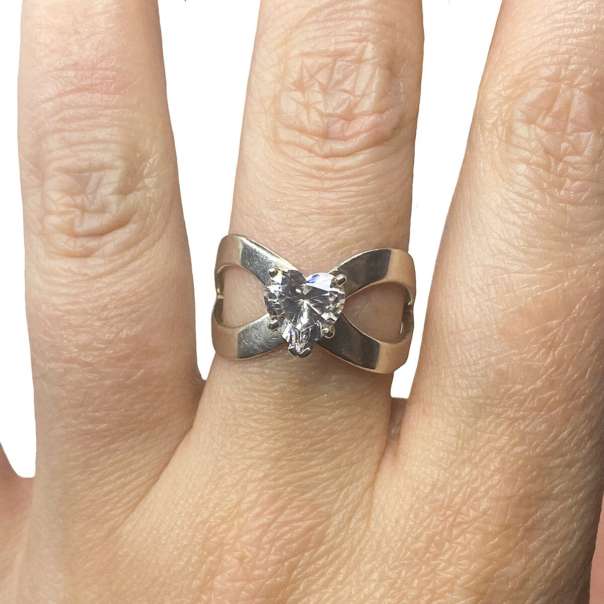 Great Lakes Boutique Silver and Heart Cubic Zirconia Ring