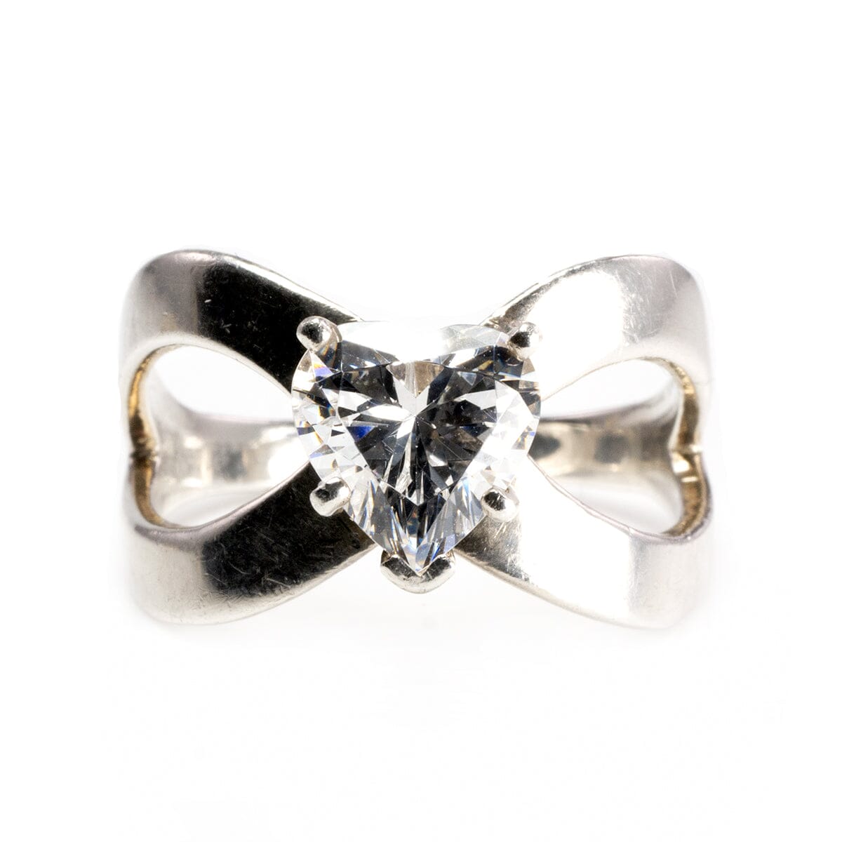 Great Lakes Boutique Silver and Heart Cubic Zirconia Ring