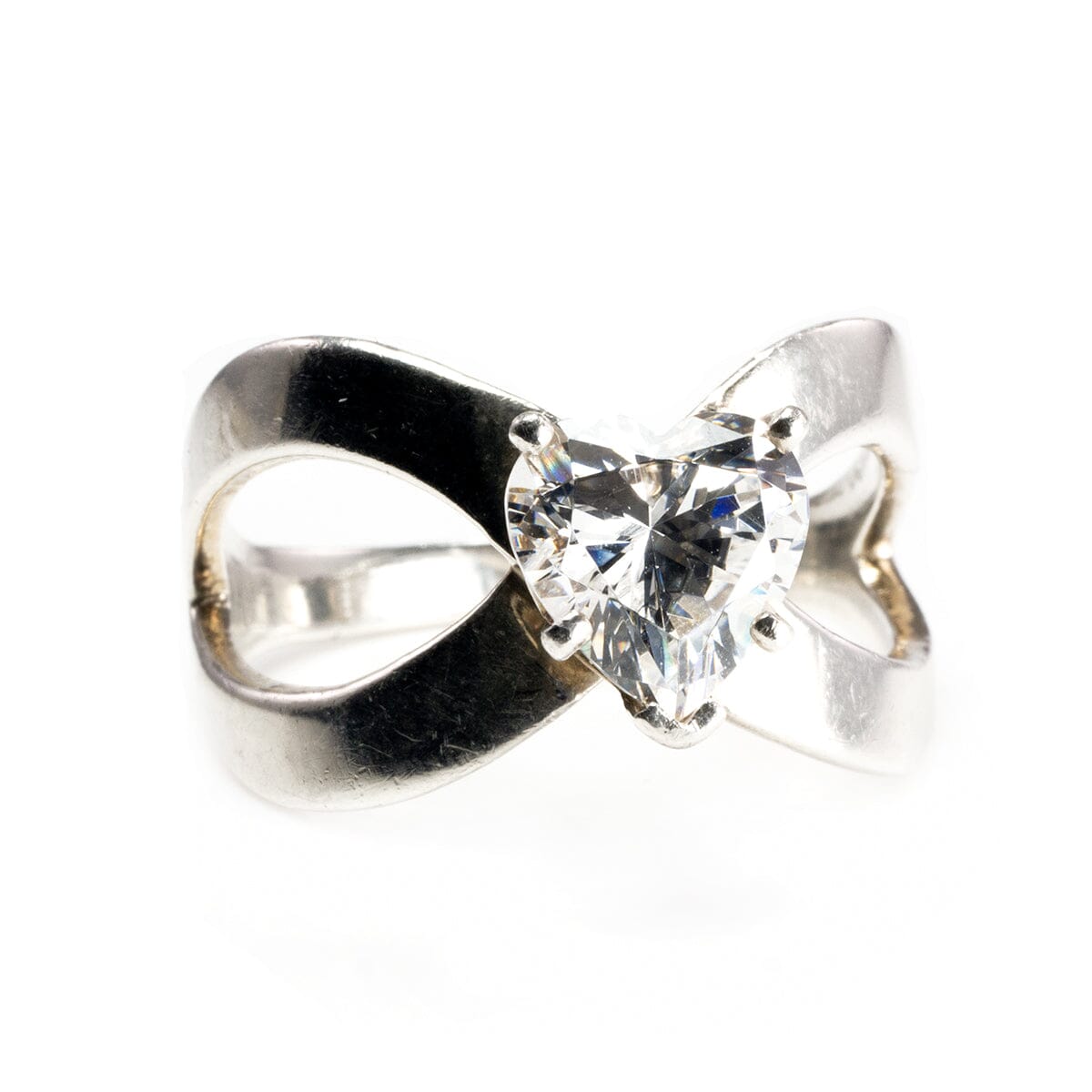 Great Lakes Boutique Silver and Heart Cubic Zirconia Ring