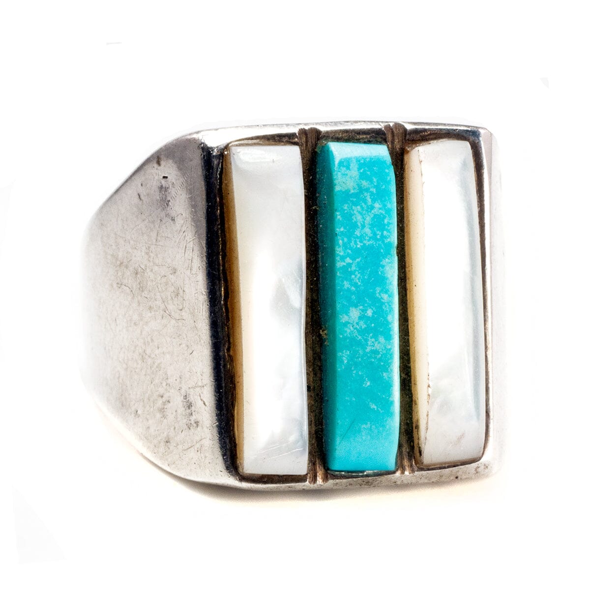 Great Lakes Boutique Silver Pearl &amp; Turquoise Native American Ring